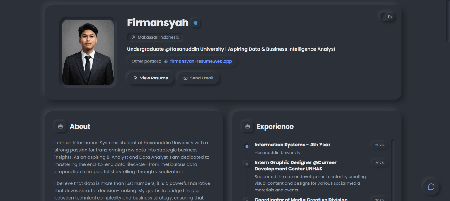 Resume Website preview