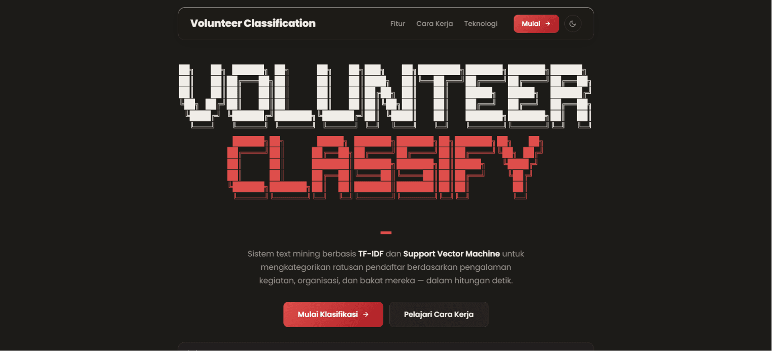 Volunteer Classification preview